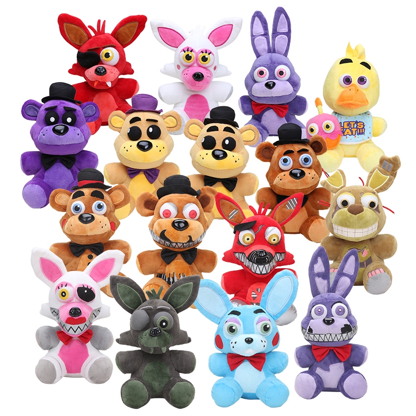 4pcs/lot 15cm Five Nights At Freddy's FNAF Freddy Bear Bonnie Chica Foxy  Plush Pendant Stuffed Toys