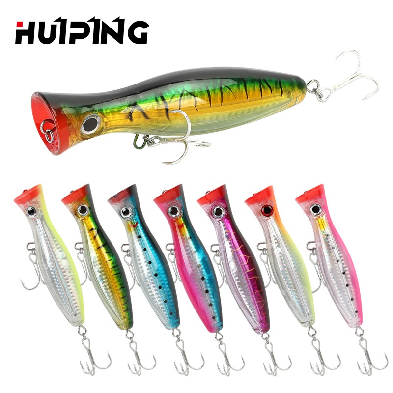 43g 120mm Plastic Water Impact Popper Artificial Fishing Lure Bass Bait