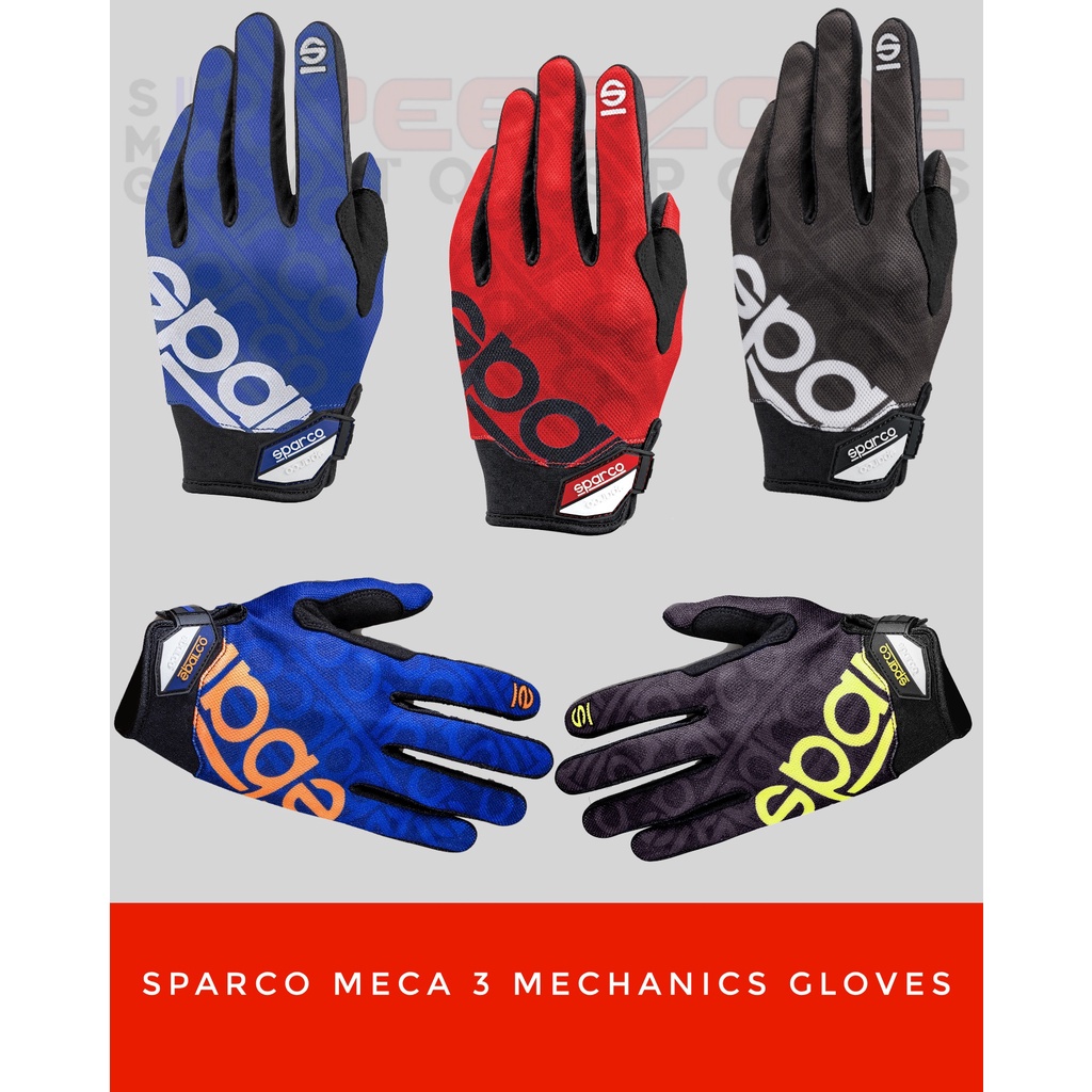 Sparco MECA-3 Mechanic Gloves blue-orange Orange