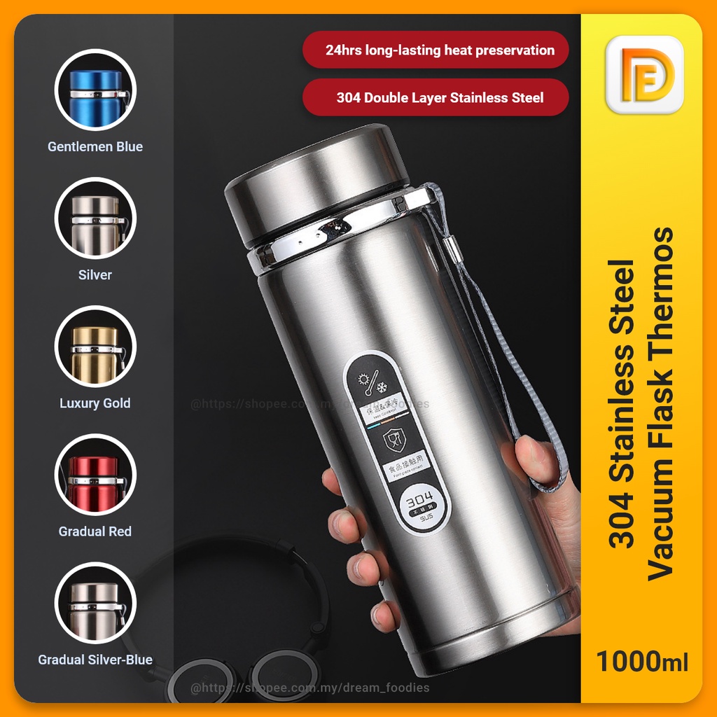 500ml Vacuum Flask Set 304 Stainless Steel Thermos Flask Bottle Cup Gift Set  Cawan Termos