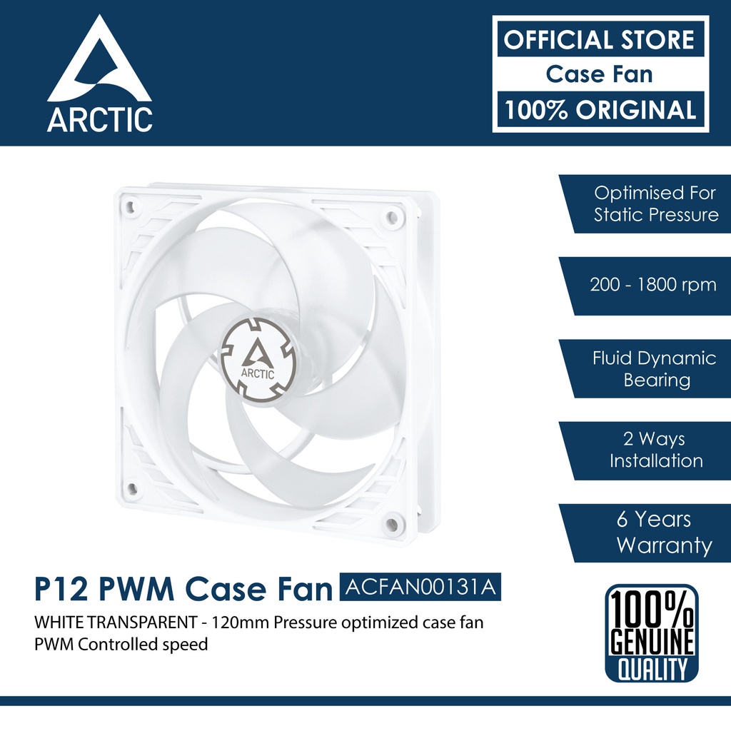 Arctic P12 PWM PST (white/transparent)