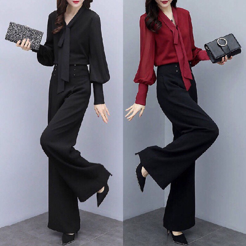 Women's Korean Office Formal Pant Suit for Weddings Party 2PCS