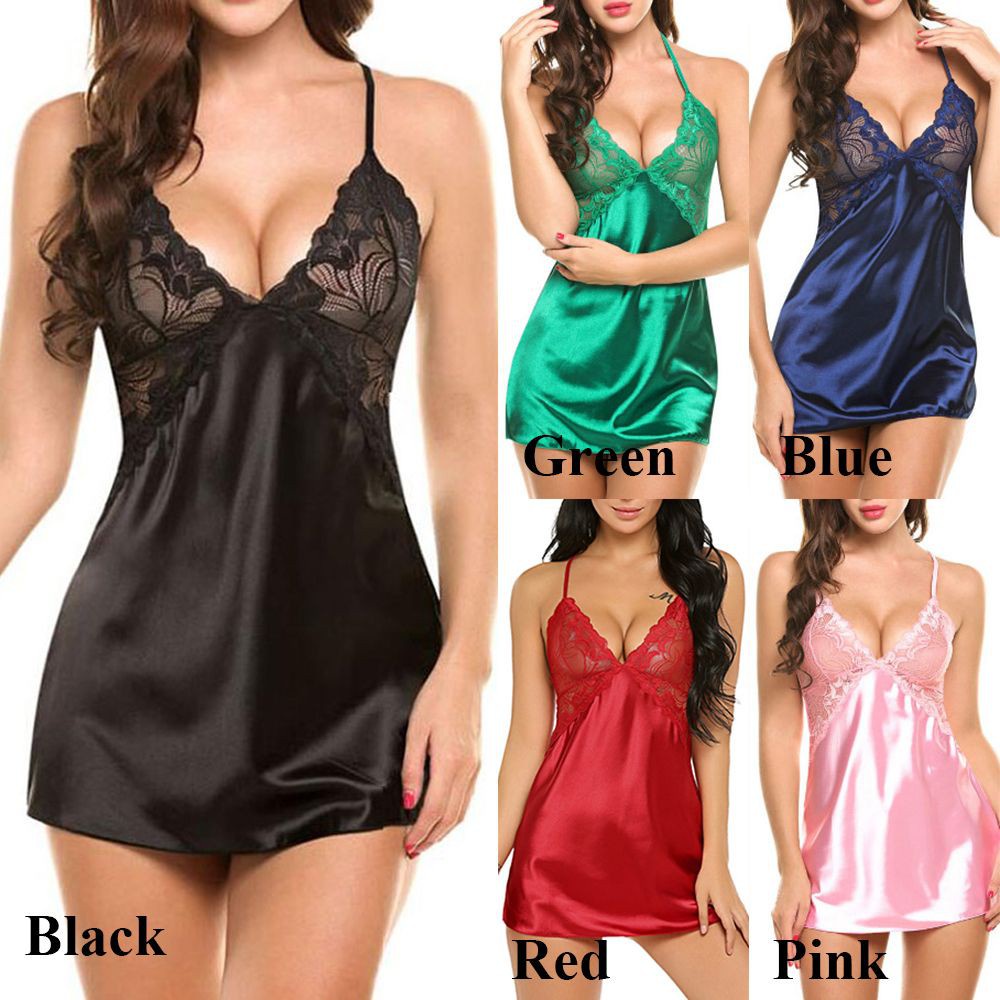 Night Sleep Dress Nighties for Women Underwear Lingerie Sling Lace