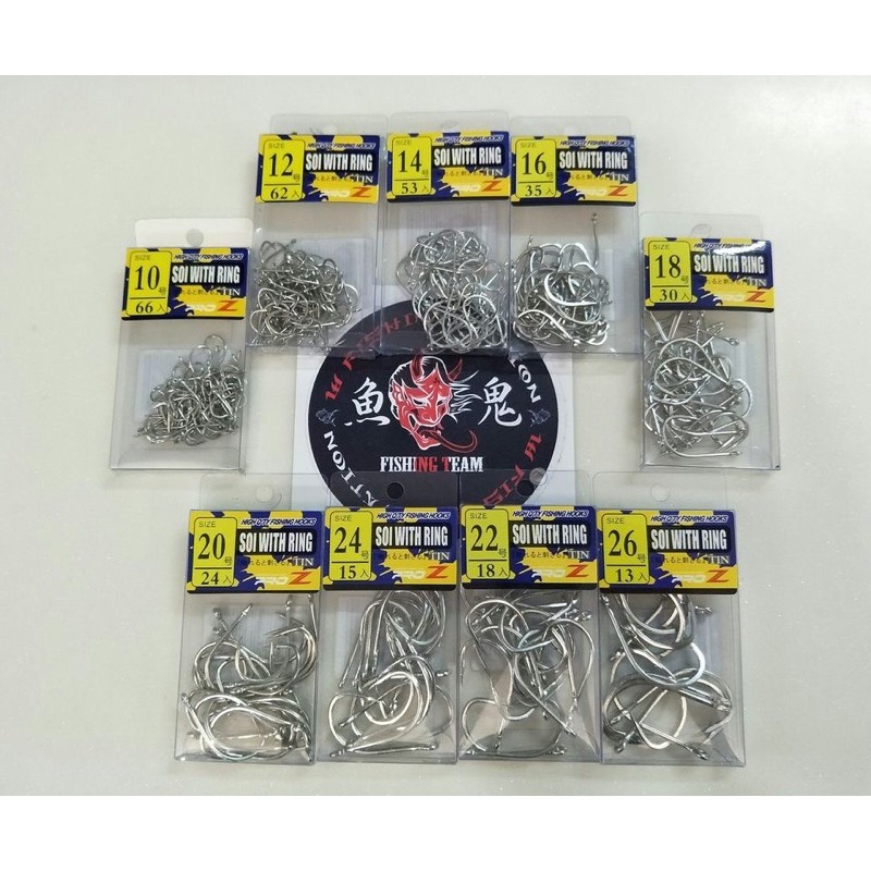 PRO Z SOI WITH RING SILVER TIN BOX FISHING HOOK