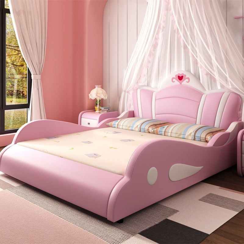 Children s bed girl princess bed European style pink 1.2 1.5m crib