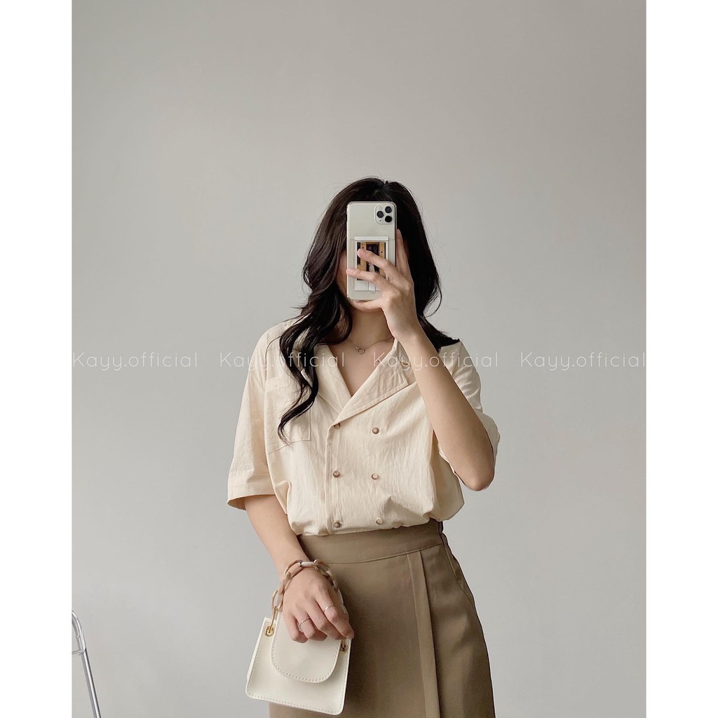 Light beige shirt with brown skirt Shopee Malaysia