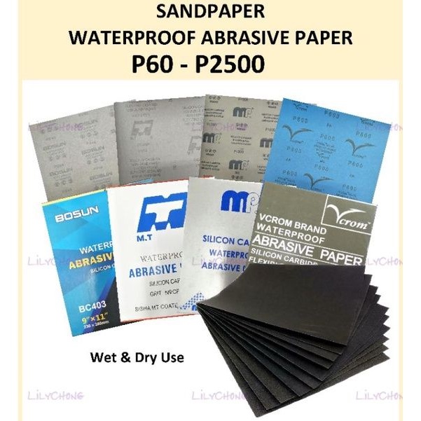 Ready Stock Sandpaper Waterproof Abrasive Paper Silicon Carbide