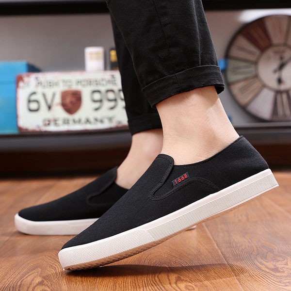 Men's casual canvas slip best sale on shoes