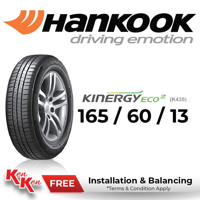 165 60 13 Hankook Kinergy ECO2 K435 with Installation Shopee