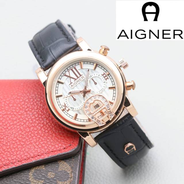 Aigner watch leather discount strap