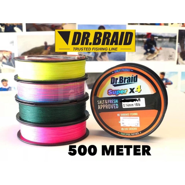 500m 10lb-100lb Dr.Braid Super X4 (4 Slick) Fishing Line. LSB8