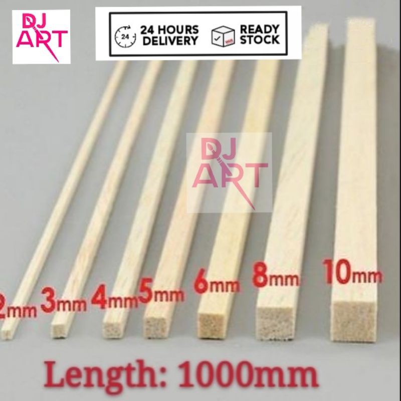 Aaa Grade Balsa Wood Sticks, Size: 10mmX10mm, Size/Dimension:  10mmX10mmX1000mm at Rs 100/piece in New Delhi