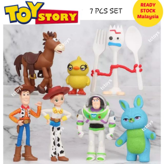 Disney Parks Pixar Toy Story PVC Collectible 7 Figurines Set Cake