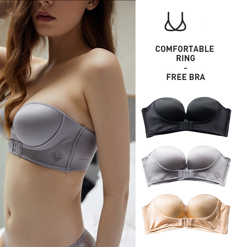 Strapless Front Buckle Lift Bra Anti-slip Lifting Invisible Bras