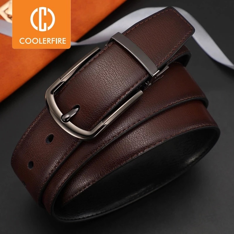 New Fashion Men's Genuine Leather Belts Designer Belt For Man Pin Buckle  With Leather Strap Business Dress Male Belts Hq091