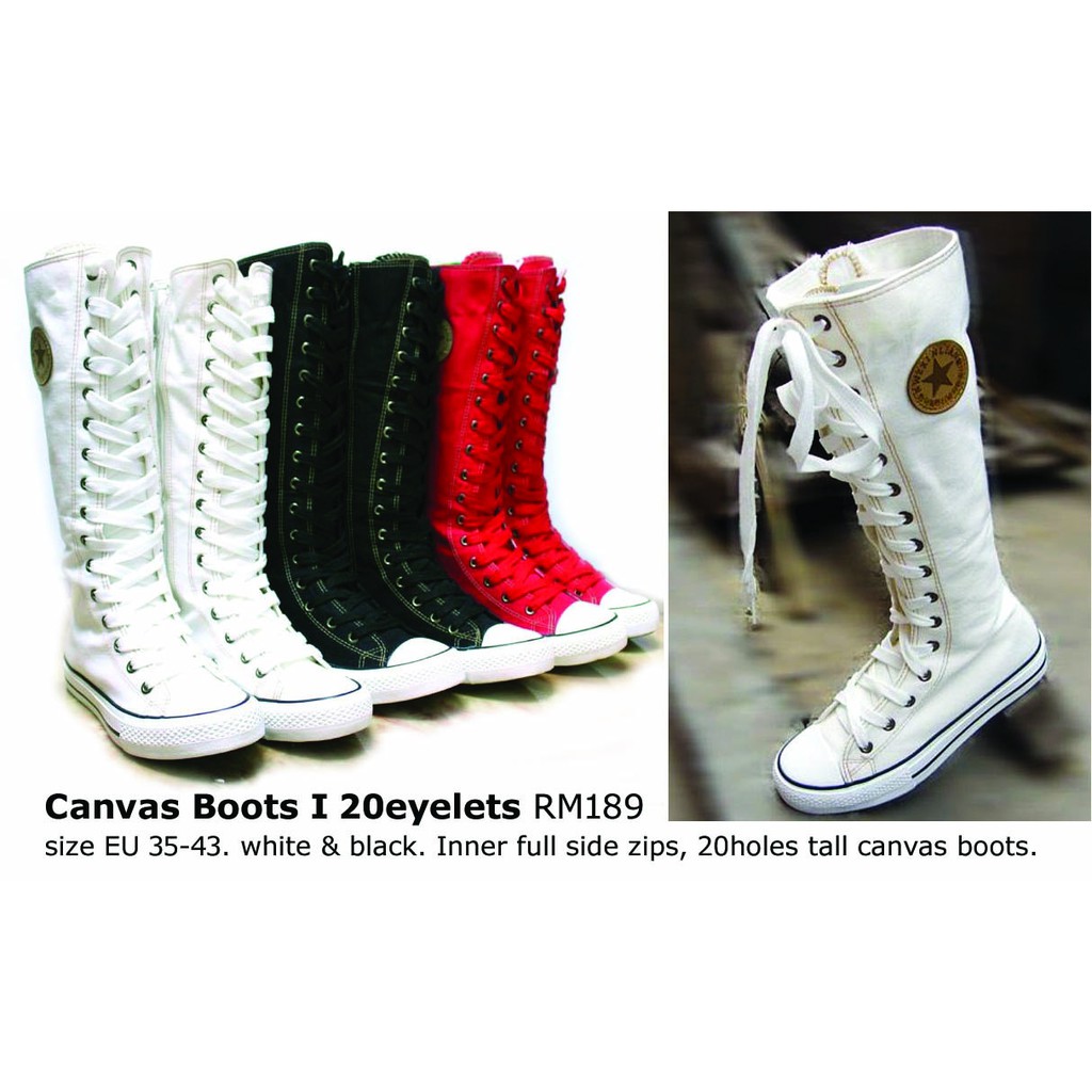 Tall canvas outlet boots