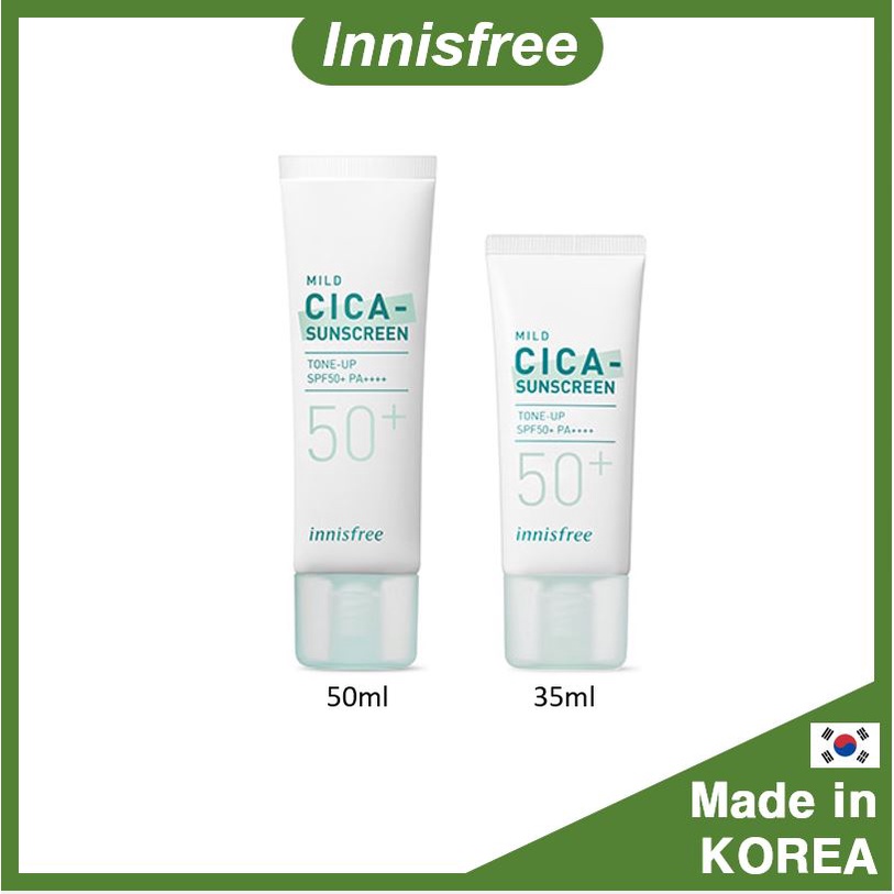 Innisfree Mild Cica Sunscreen Tone-Up SPF50+ PA++++(50ml/35ml