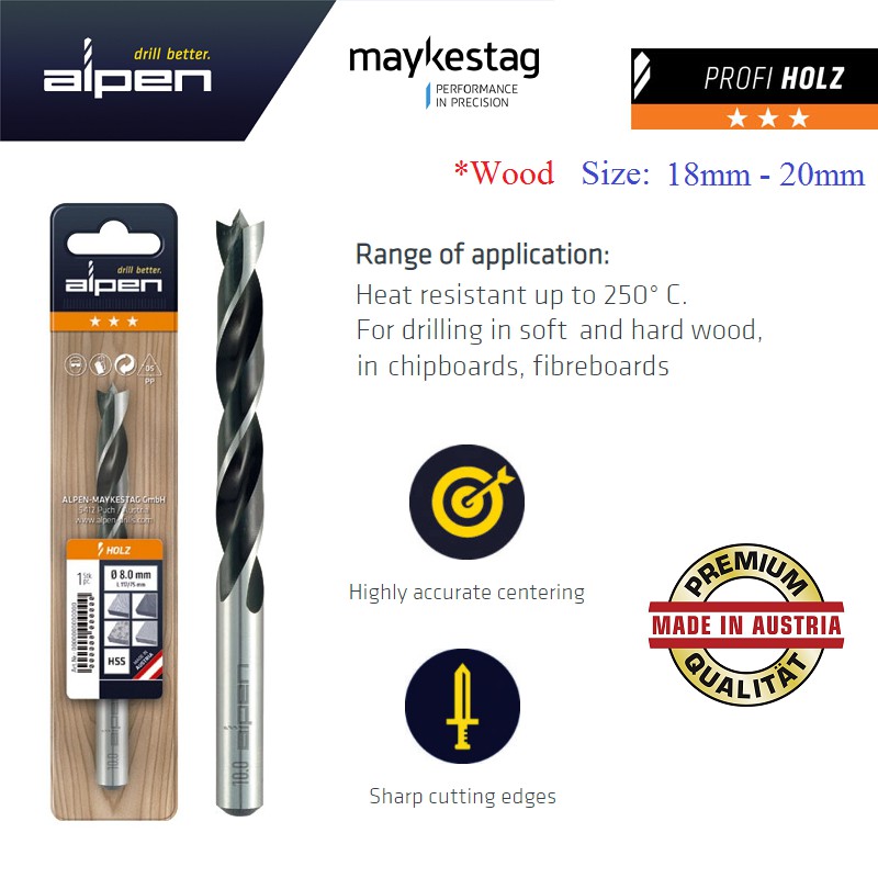 Broca Alpen para madera Holz 11 mm