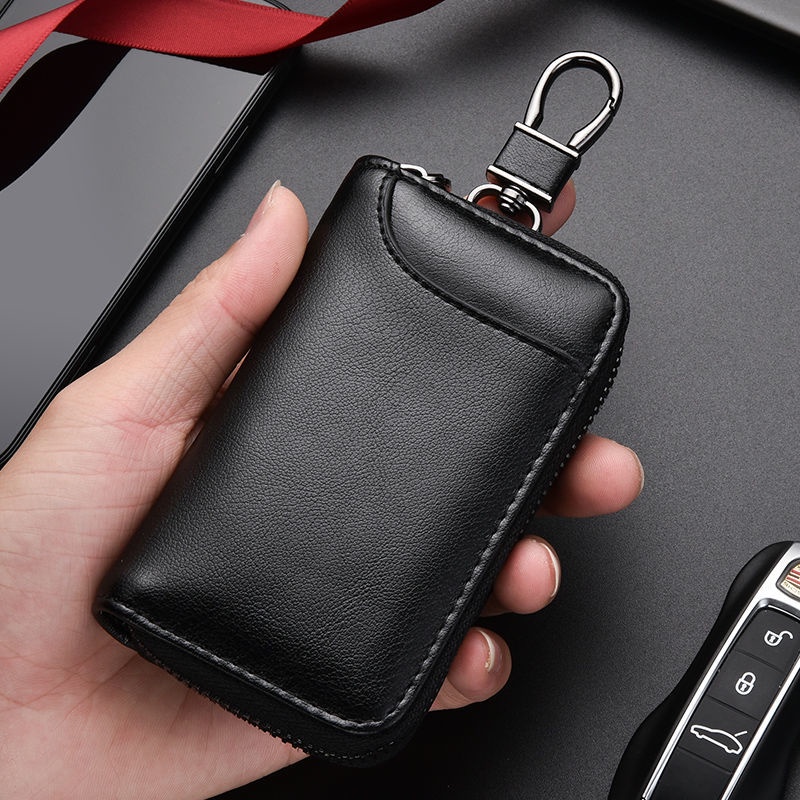2022 New Genuine Leather Keychain Holder Pouch Purse Key Cover Bag