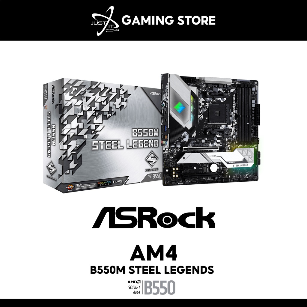 ASROCK B550M STEEL LEGENDS AM4 GAMING MAINBOARD COMBO RYZEN 5 3600 / 5600G  / 5600 / 5700G / 5700X / 5800X / 5800X3D