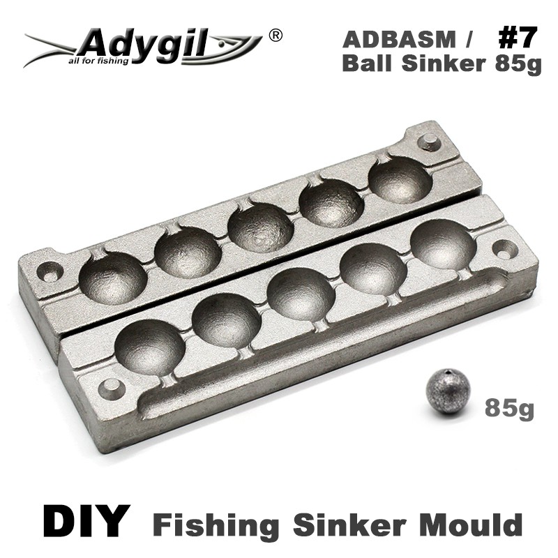 Adygil DIY Fishing Ball Sinker Mold ADBASM/#7 Ball Sinker 85g 6 Cavities