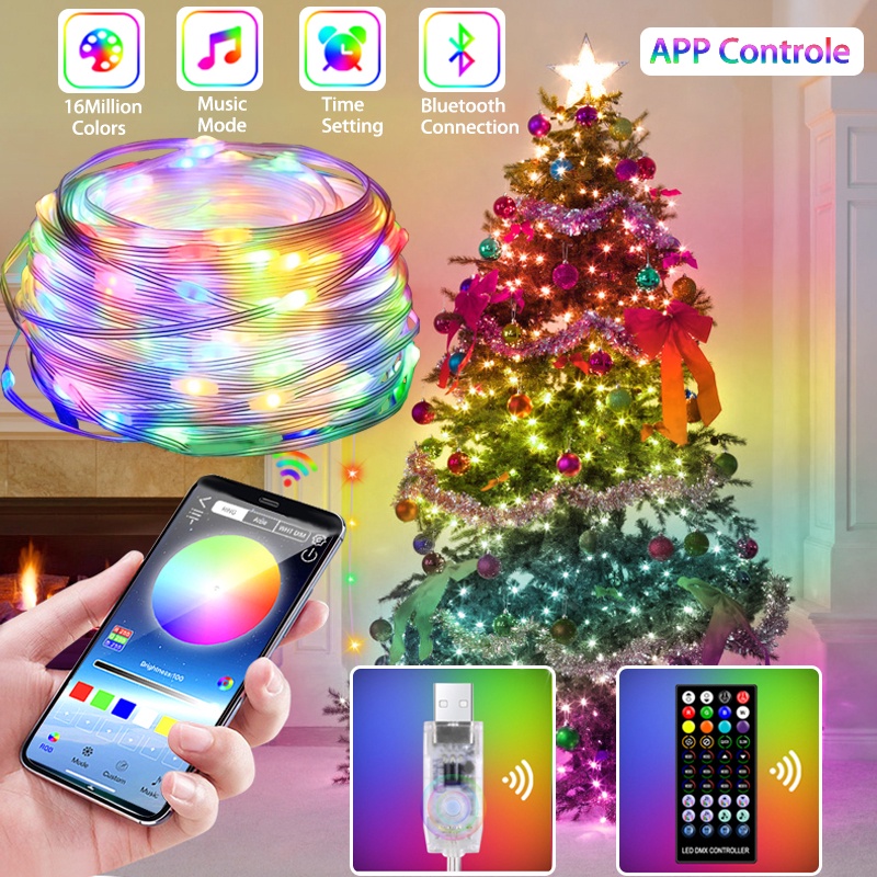 5/10/20M Smart Tuya WiFi LED String Light timer Garland Curtain