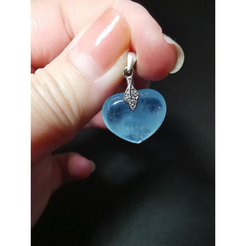 Heart shaped aquamarine on sale necklace