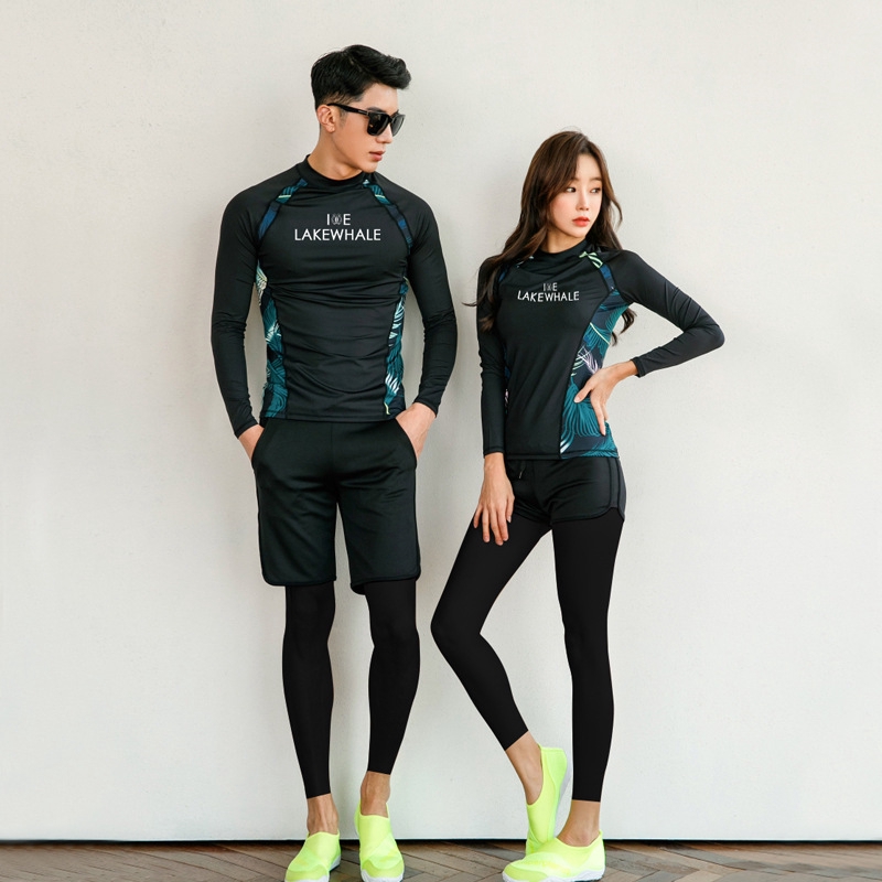 Couple Swimwear Women Men Long Sleeve Long Pants Swimming Suit