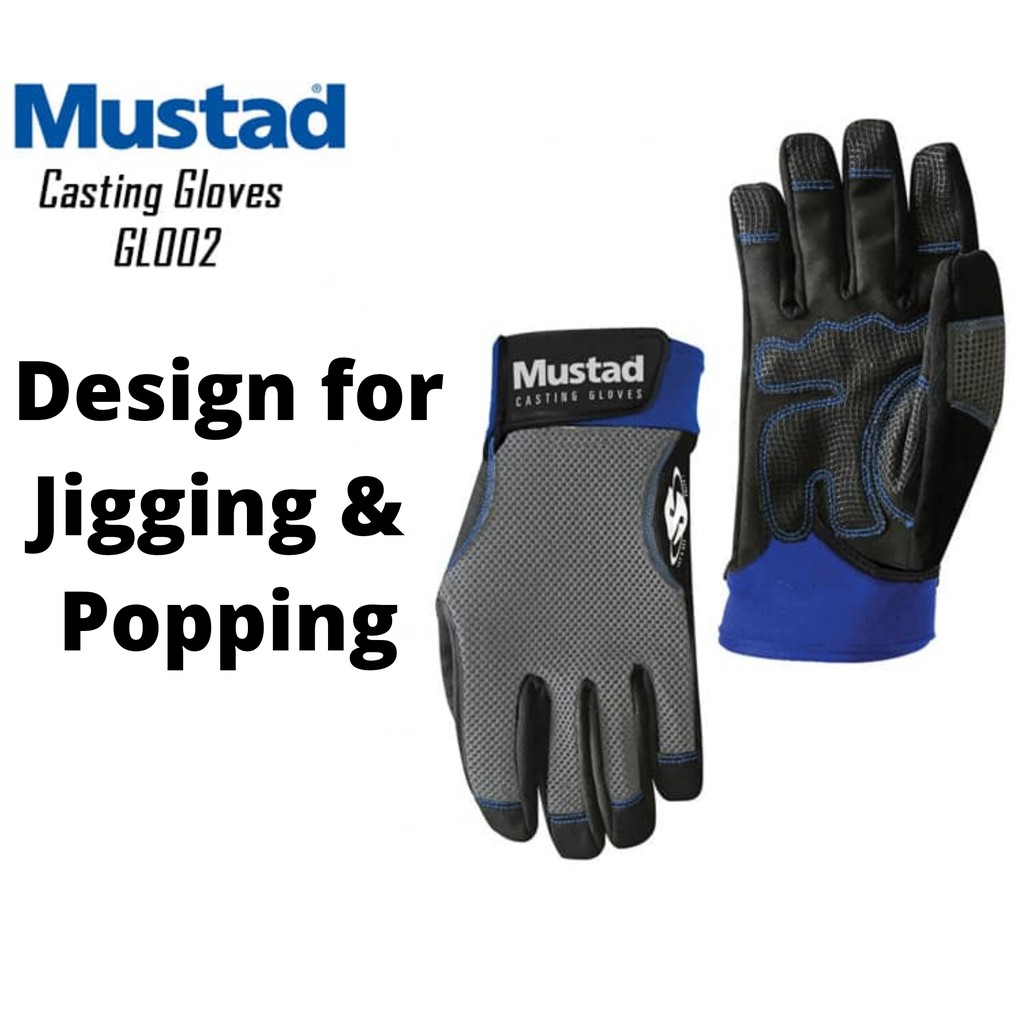 BEST SELLING] MUSTAD CASTING GLOVE-JIGGING & POPPING - GRIP CUSHION &  QUICKDRY MATERIAL