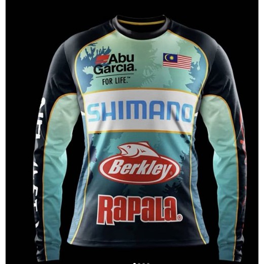 Super Premium: Malaysia Abu Garcia For Life Shimano Berkley Rapala Logo  Mens Long Sleeve Full Sublimation Microfibre Jer