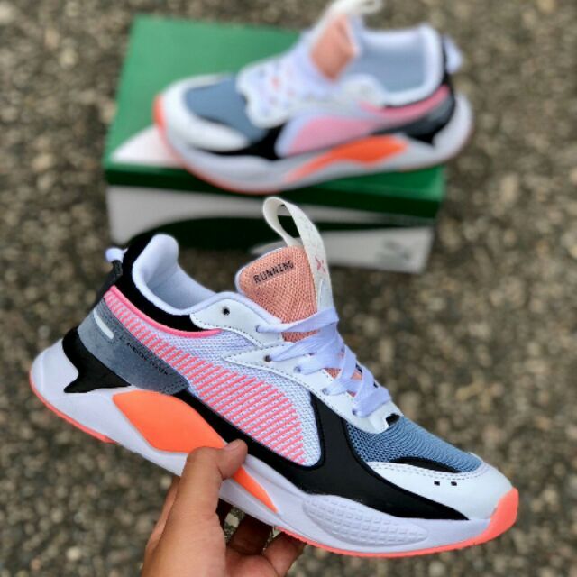 Puma rsx white on sale orange