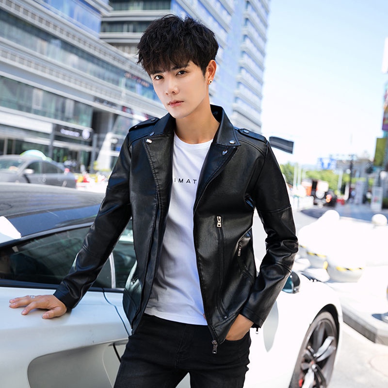 Leather jacket cheap korean style