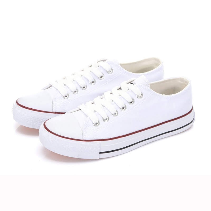 White shoes shop with red lines