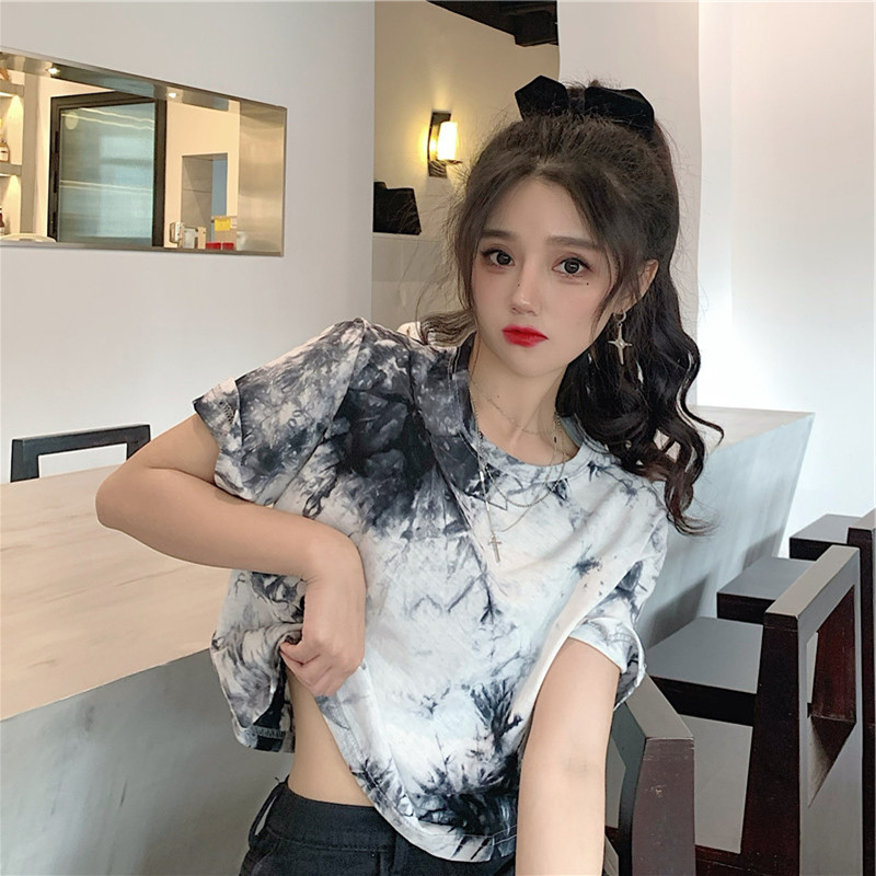 Korean Fashion Tie Up Tshirts For Women Summer Streetwear Crop