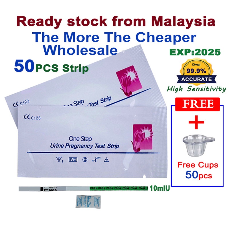 Early Pregnancy Test Strip (50pcs) + FREE 50pcs Urine Cups