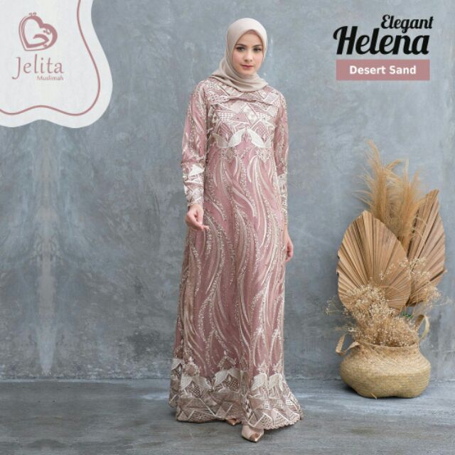 Dress lace muslimah sale