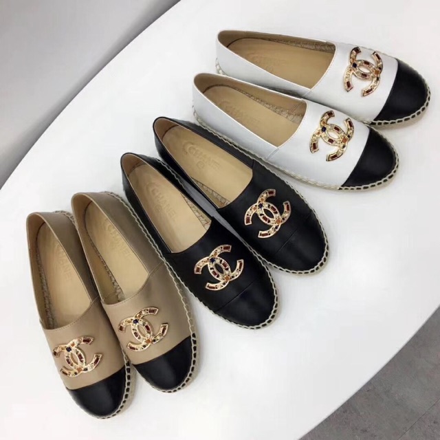 Chanel women espadrilles loafers slip on shoes Shopee Malaysia