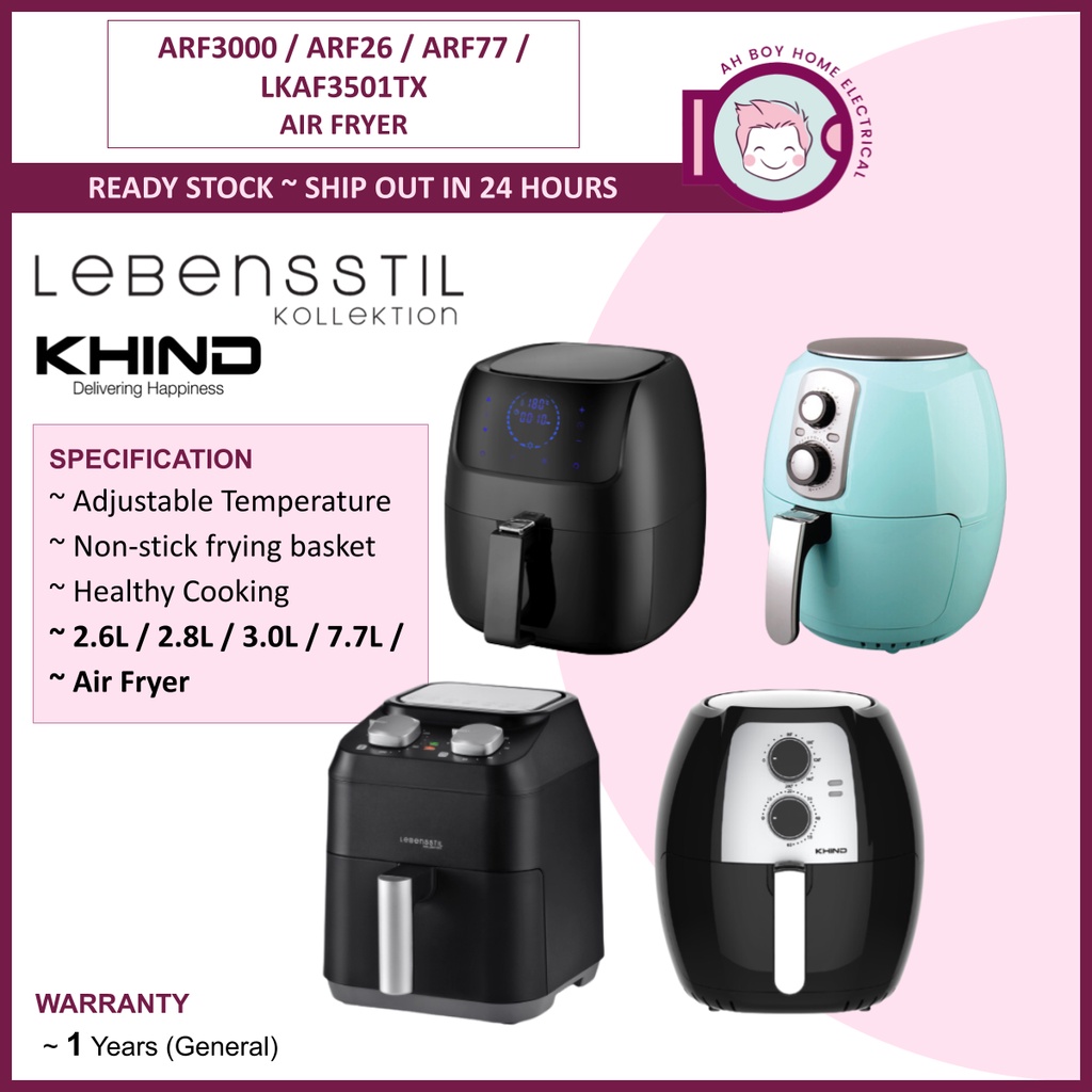 Khind Lebensstil Kollektion Air Fryer ARF3000 ARF26 ARF77