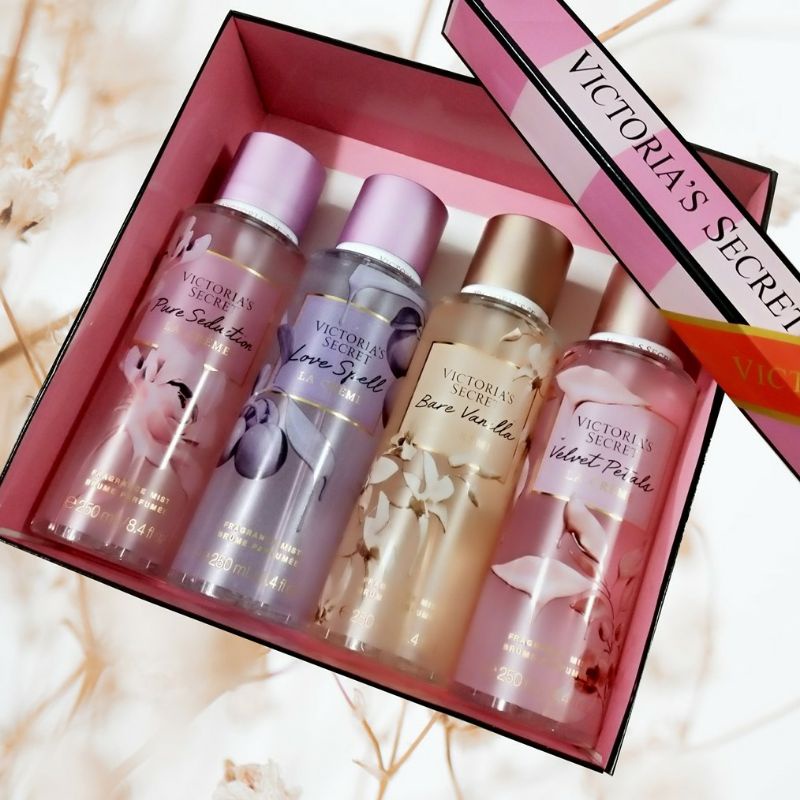 OFFER ORI VICTORIA SECRET LA CREME BODY MIST SET 4 IN 1 FOR