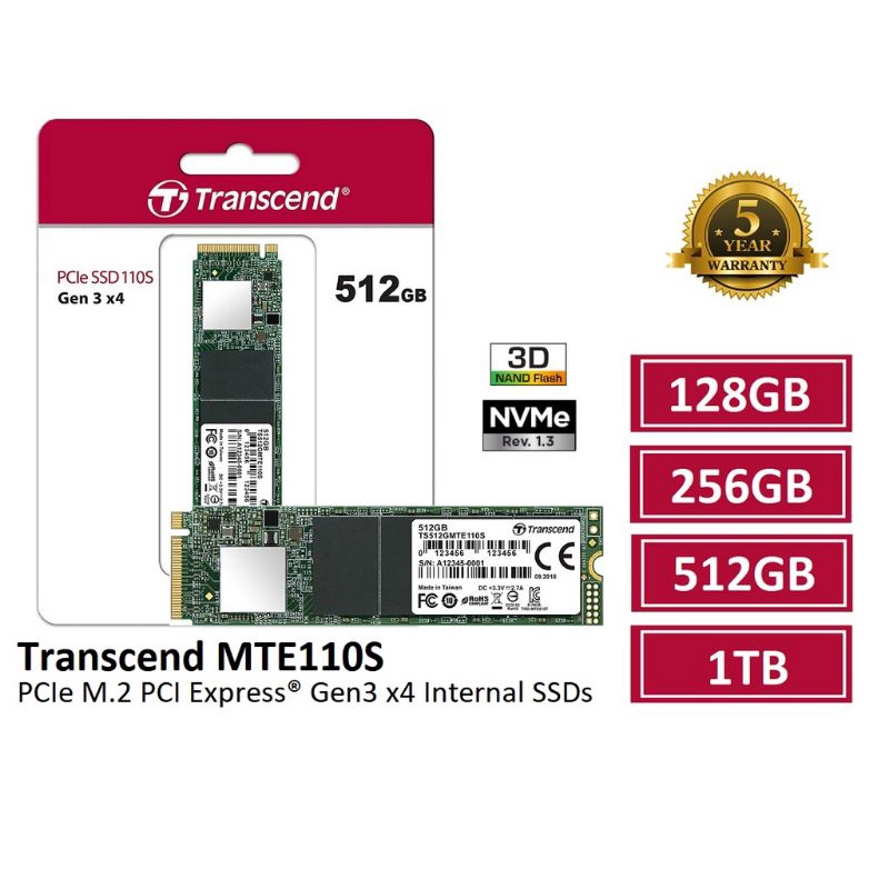 Transcend 128GB 110S M.2 PCIe Gen3 x4 SSD