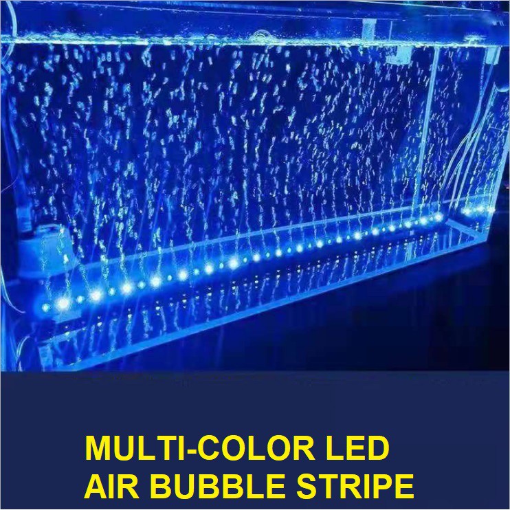 Aquarium Multicolor LED Air Bubble Stripe Fish Tank Light