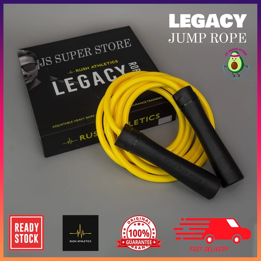 RUSH ATHLETIC Legacy Jump Rope 10mm, 400G - Heavy Skipping Rope - tali  lompat Elite SRS Muy Thai