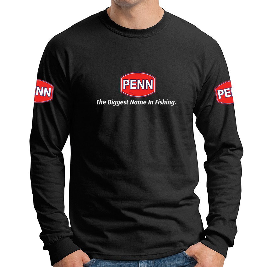 Penn Fishing Tackle Fish Gear Bait Rods Reel Lure Unisex Long Sleeve T Shirt  T-Shirt Baju PEN-LS-0004