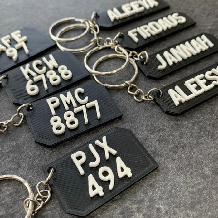 Personalised Number Plate Car Keychain