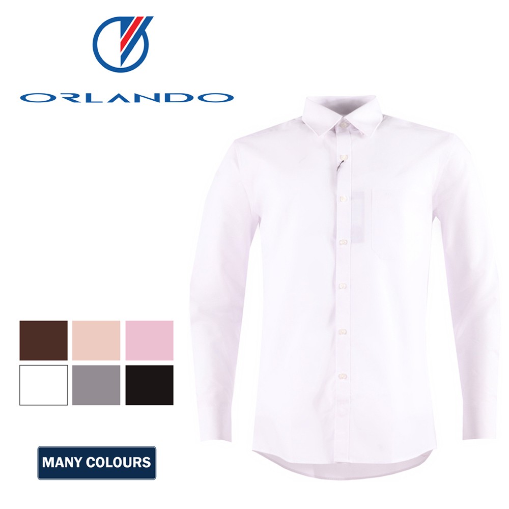 Fashion Men's Corporate Quality Formal Plain Long Sleeve White