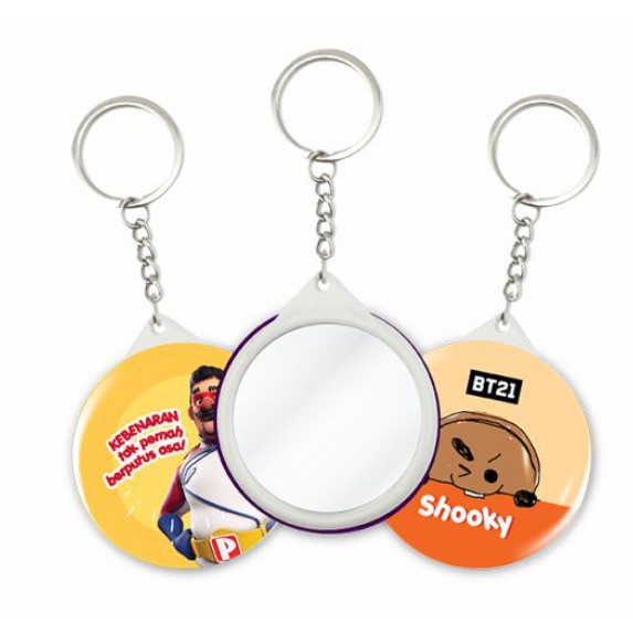 58mm Key Chain Mirror Button Badge Malaysia, Harge Borong Paling Murah