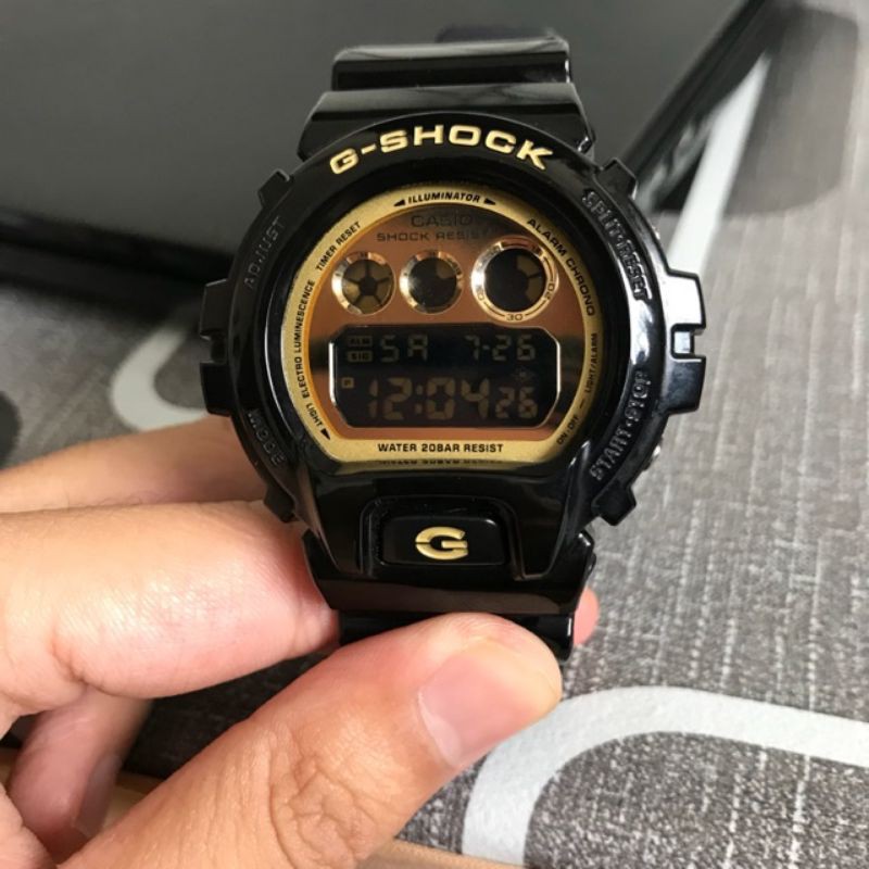 G Shock DW6900 CB1 Black Gold Cermin Kaca Shopee Malaysia