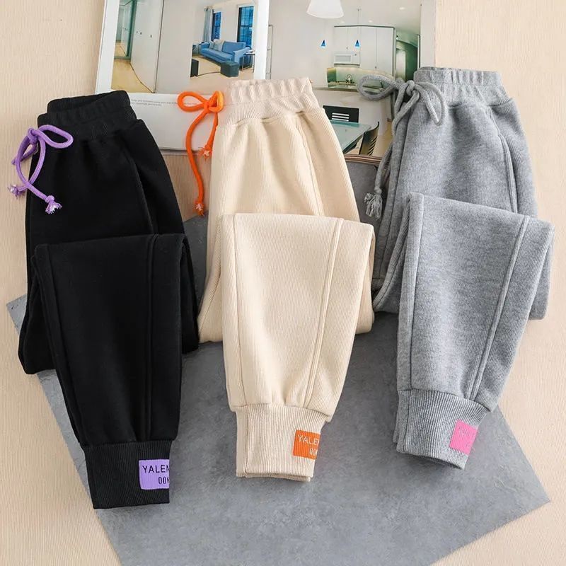 🔥cgjkhji.my🔥 pants women long pants korean style trousers women's high  waist casual loose loose slim sports trousers three-bar tie-foot 运动长裤