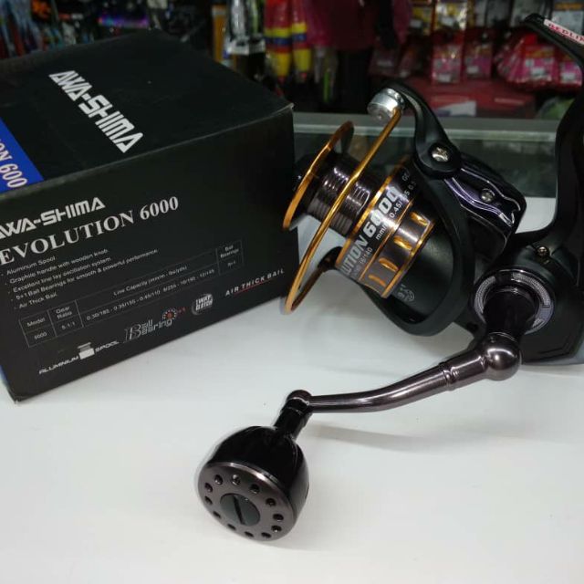 AWA-SHIMA EVOLUTION SPINNING REEL Size available : 4000/ 6000