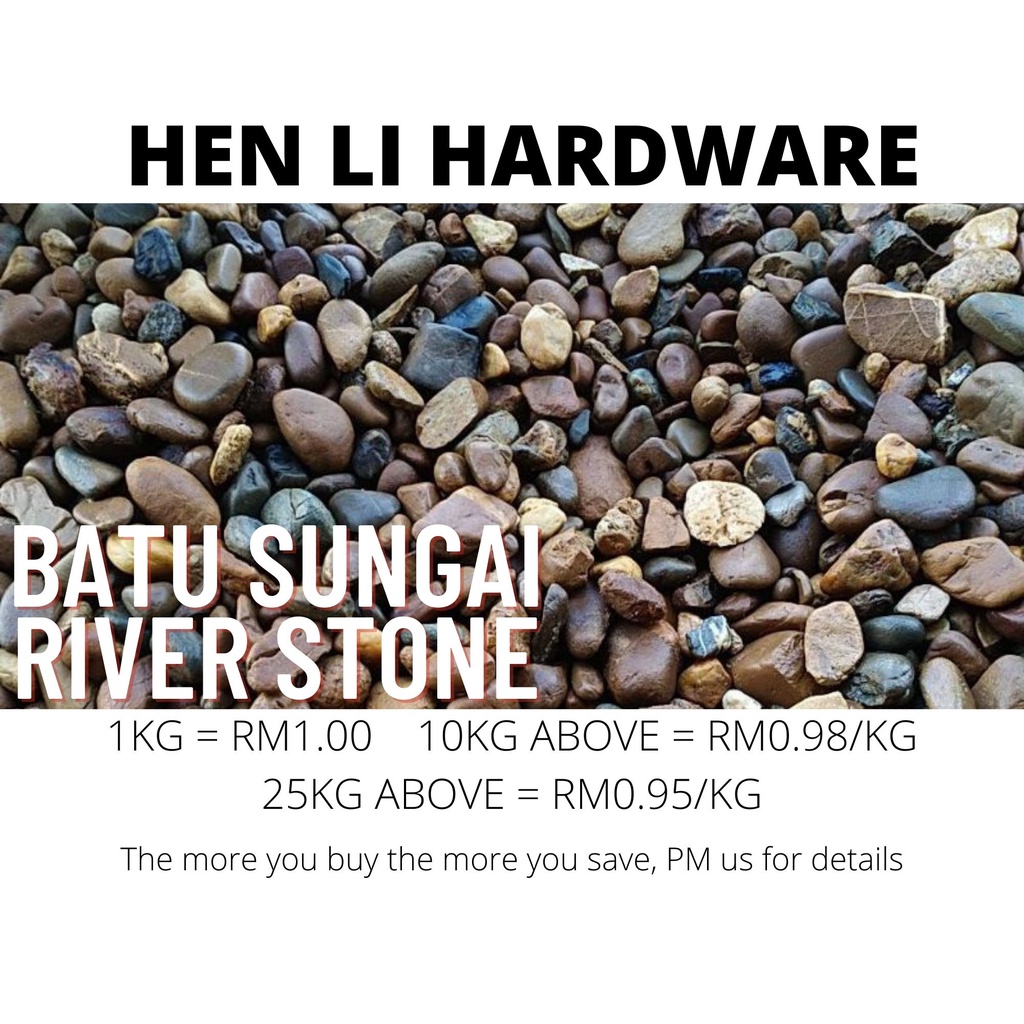 River Stone Batu Sungai 1 KG Batu Hiasan Gardening